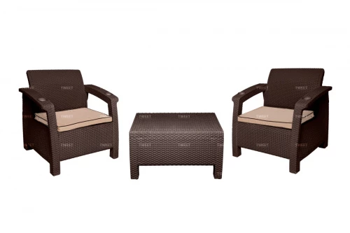 Комплект TWEET Balcony Set, цвет: белый, коричневый