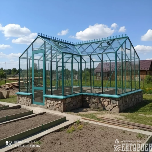 Теплица Botanik Т Standard с тамбуром и комплектом поворотных дверей Ботаник