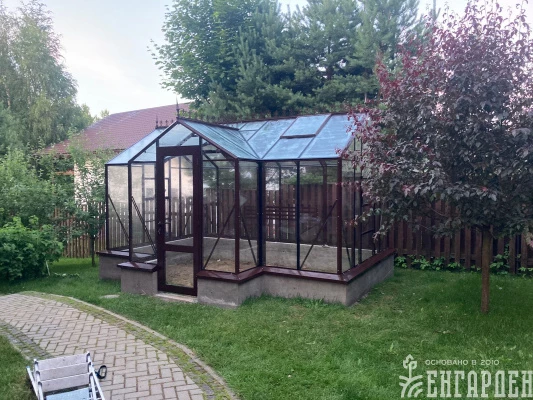Теплица Botanik T Standard с минитамбуром и комплектом купейных дверей Ботаник