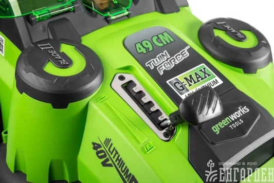 Газонокосилка аккумуляторная GREENWORKS G40LM49DBK4