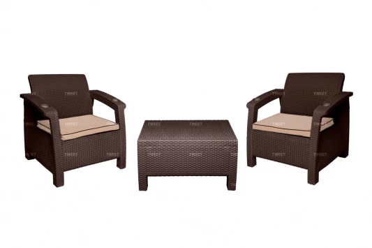 Комплект TWEET Balcony Set, цвет: белый, коричневый