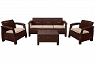 Комплект уличной мебели TWEET Terrace Set Max, белый, коричневый