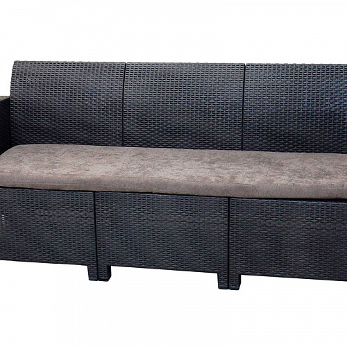 Диван трехместный b:rattan Arizona, венге, антрацит (3-х местная подушка)