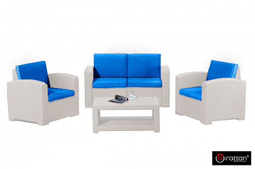 Комплект мебели Rattan Premium 4, венге, серый