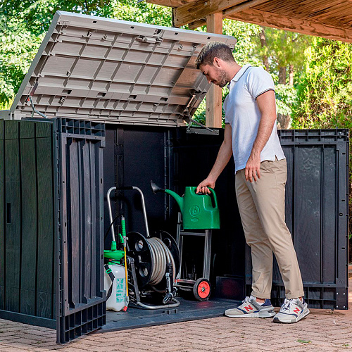 Ящик пластиковый TOOMAX STORA WAY PLUS XL 1270л, антрацит/светло-серый