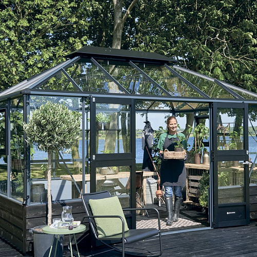 Теплица Juliana Grand  OASE 13.0m с высоким цоколем — антрацит ( Джулиана)