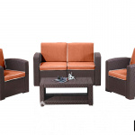 Комплект мебели Rattan Premium 4, венге, серый