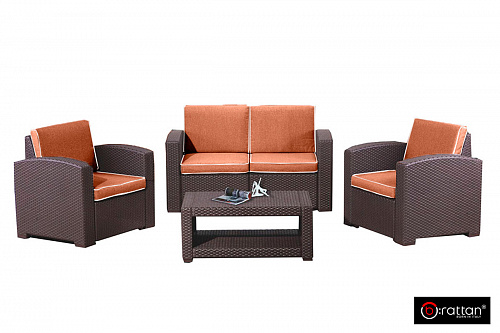 Комплект мебели Rattan Premium 4, венге, серый