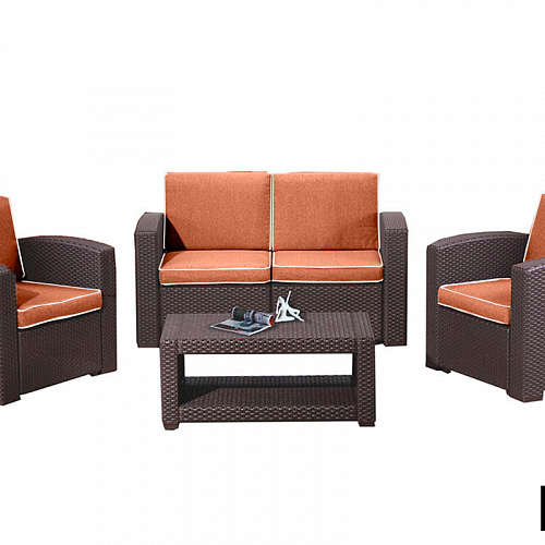 Комплект мебели Rattan Premium 4, венге, серый