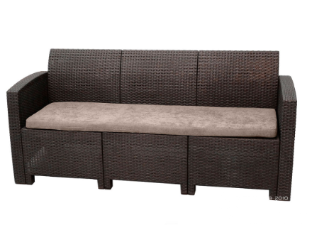 Диван трехместный b:rattan Arizona, венге, антрацит (3-х местная подушка)