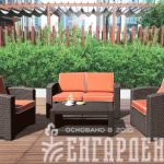 Комплект мебели Rattan Premium 4, венге, серый