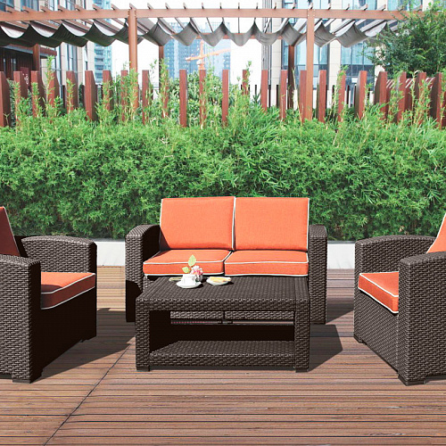 Комплект мебели Rattan Premium 4, венге, серый