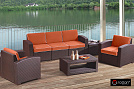 Комплект мебели Rattan Premium 5, венге,серый