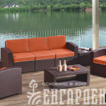 Комплект мебели Rattan Premium 5, венге,серый