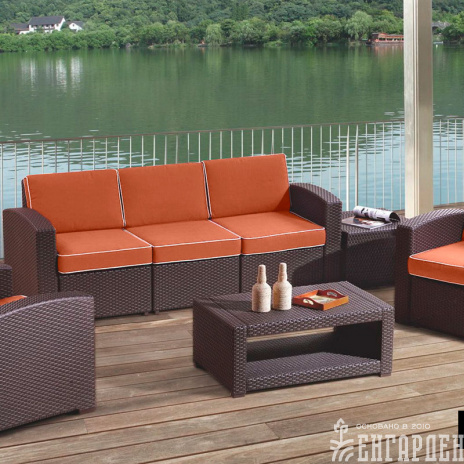 Комплект мебели Rattan Premium 5, венге,серый