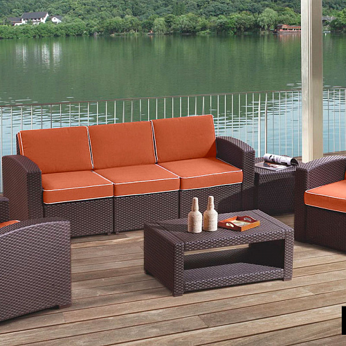 Комплект мебели Rattan Premium 5, венге,серый