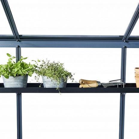 Встраиваемая навесная полка алюминиевая черная 15x141cm. (Джулиана) 