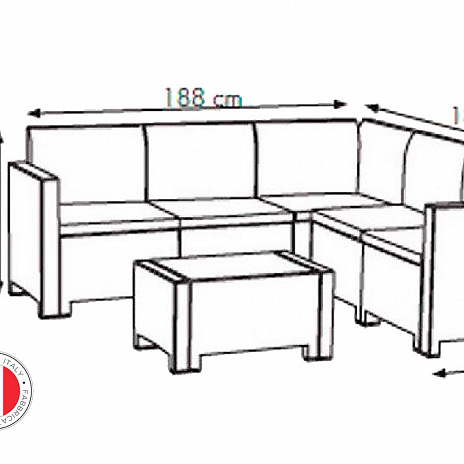 Комплект мебели NEBRASKA CORNER Set (углов. диван, столик), венге, белый