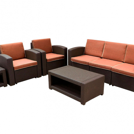Комплект мебели Rattan Premium 5, венге,серый