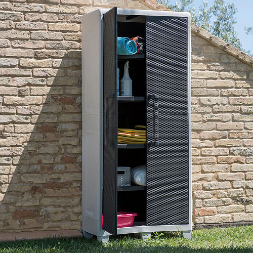 Уличный шкаф TOOMAX 2х дверный глубокий SANTORINI XL (4 полки)