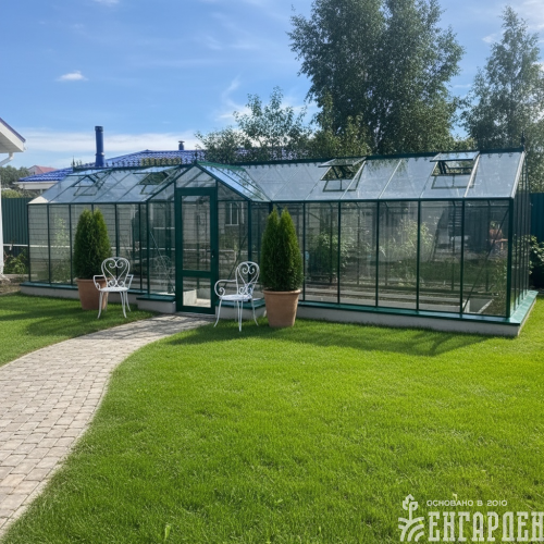 Теплица Botanik Т Maximum с минитамбуром и комплектом поворотных дверей Ботаник