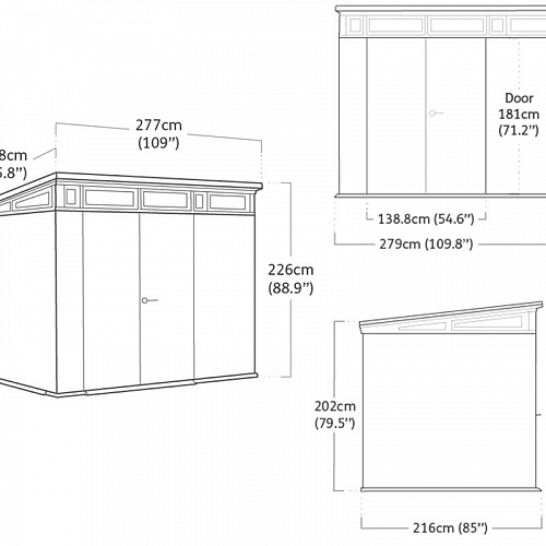 Сарай Артисан 9х7 (размеры 279 х 216 см)