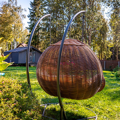 MOKKA MAJORCA подвесное кресло двухместное, цвет соломенный, капучино