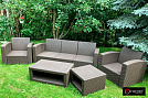 Комплект мебели Rattan Premium 5, венге,серый