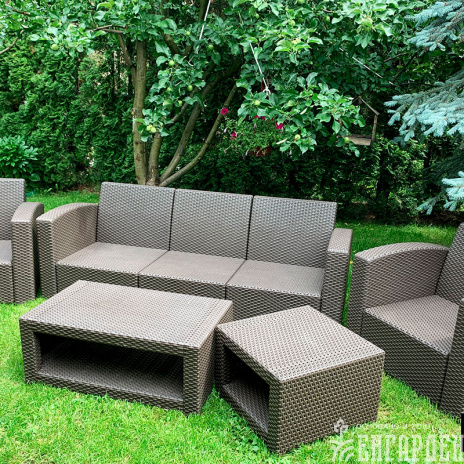 Комплект мебели Rattan Premium 5, венге,серый