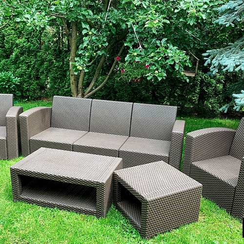 Комплект мебели Rattan Premium 5, венге,серый