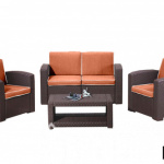Комплект мебели Rattan Premium 4, венге, серый