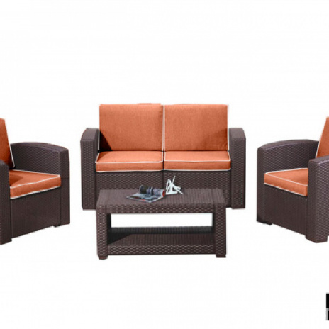 Комплект мебели Rattan Premium 4, венге, серый