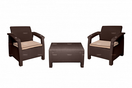 Комплект TWEET Balcony Set, цвет: белый, коричневый