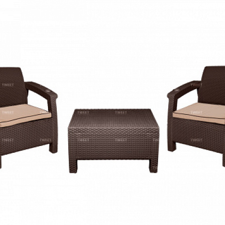 Комплект TWEET Balcony Set, цвет: белый, коричневый