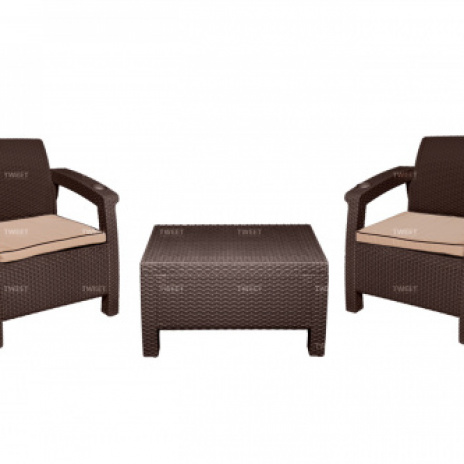 Комплект TWEET Balcony Set, цвет: белый, коричневый