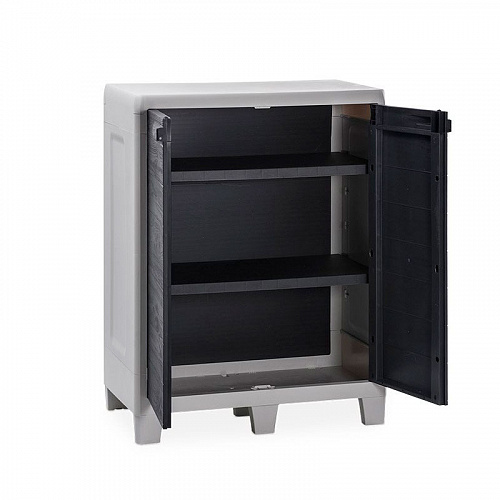 Уличная тумба TOOMAX 2х дверная глубокая WOODY'S XL (2 полки), антрацит