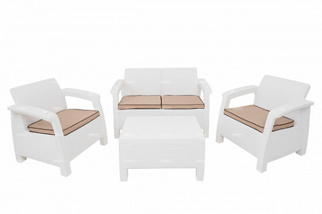 Комплект уличной мебели TWEET Terrace Set, белый, коричневый
