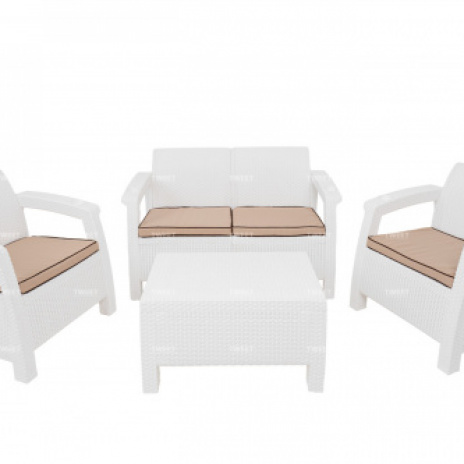 Комплект уличной мебели TWEET Terrace Set, белый, коричневый
