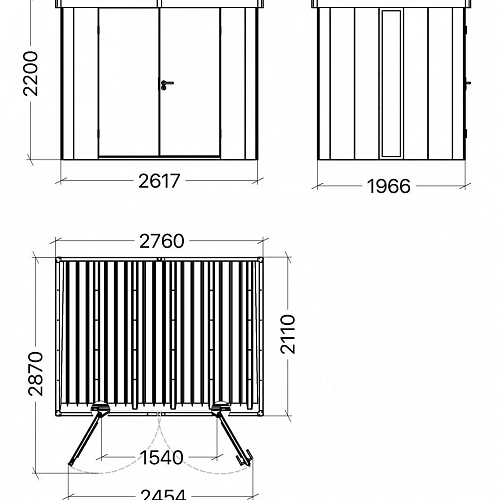 Металлический сарай Neo 3×2