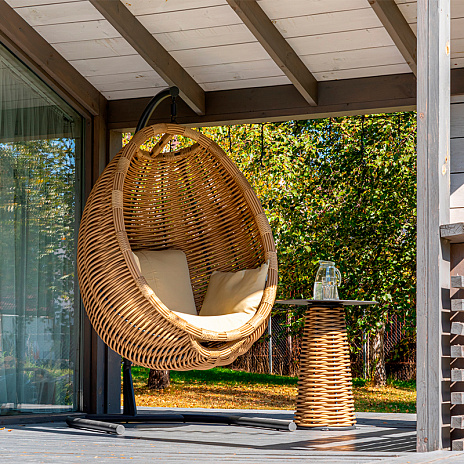 MOKKA MAJORCA подвесное кресло, цвет капучино, соломенный