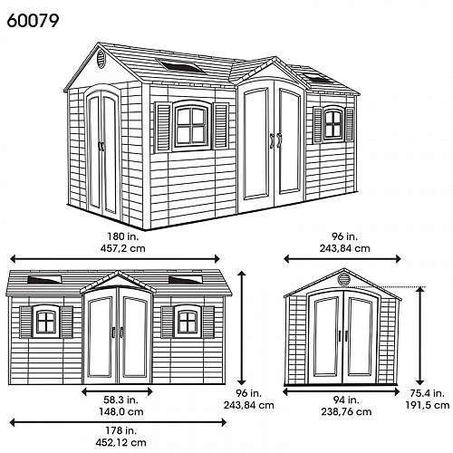Сарай пластиковый LifeTime 15*8 DD