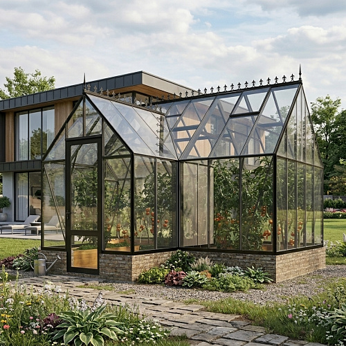 Теплица Botanik T Style 45 Standard с тамбуром Mini с комплектом купейной двери Ботаник