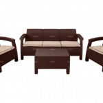 Комплект уличной мебели TWEET Terrace Set Max, белый, коричневый