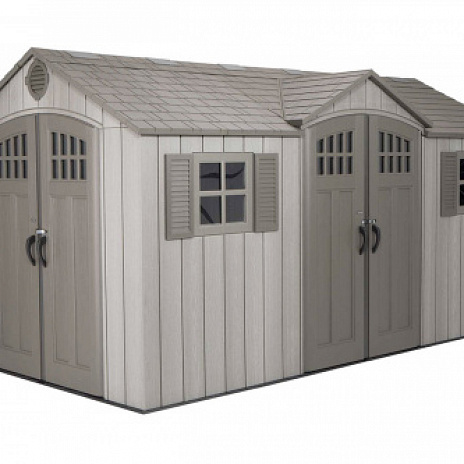 Сарай пластиковый WoodLook 15*8 DD