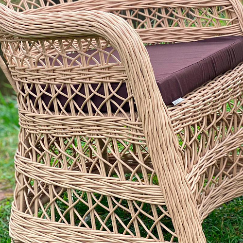 Комплект плетеной мебели МОККА LORETO (стол кофейный круглый, 2 кресла), Бежевый