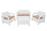 Комплект уличной мебели TWEET Terrace Set, белый, коричневый