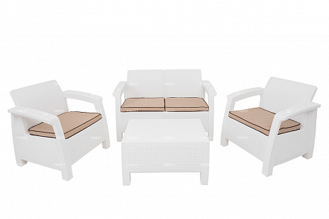 Комплект уличной мебели TWEET Terrace Set, белый, коричневый