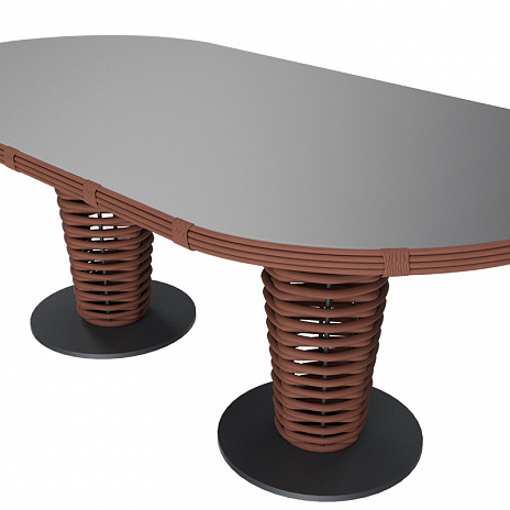 MOKKA MAJORCA стол обеденный, цвет соломенный, капучино