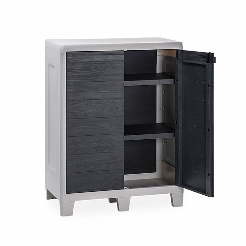 Уличная тумба TOOMAX 2х дверная глубокая WOODY'S XL (2 полки), антрацит