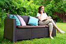 Диван трехместный b:rattan Arizona, венге, антрацит (3-х местная подушка)